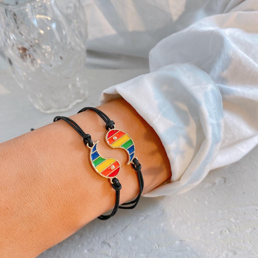 4 шт./компл. модный красочный браслет из бисера Радуга Багуа пара браслеты для женщин ювелирные аксессуары