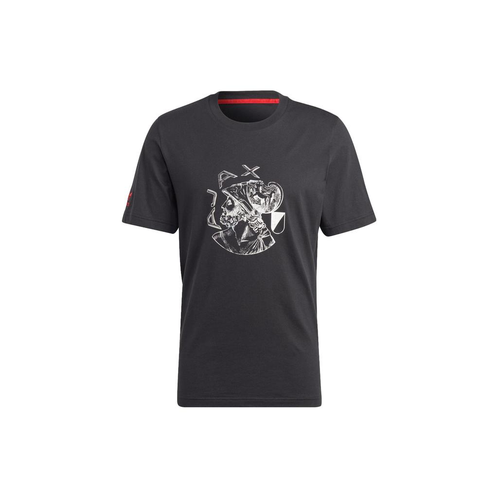 adidas Футболка с коротким рукавом Originals Ajax Amsterdam OG с графическим принтом, повседневная, для спорта и культуры, мужские топы, черного цвета IN4721