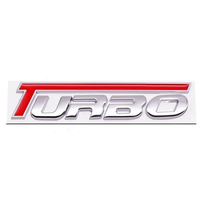 Car Styling New Design Colorful Turbo Logo 3D Metal Zinc Alloy Universal Fender Emblem Rear Trunk Badge Sticker Decal