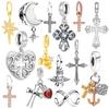 НОВЫЙ 925 Европейский Искрящийся Крест Подвеска Ангел Шарм Бусина Подходит для Серебряного Браслета Ожерелья DIY Украшения Подарок для Женщин