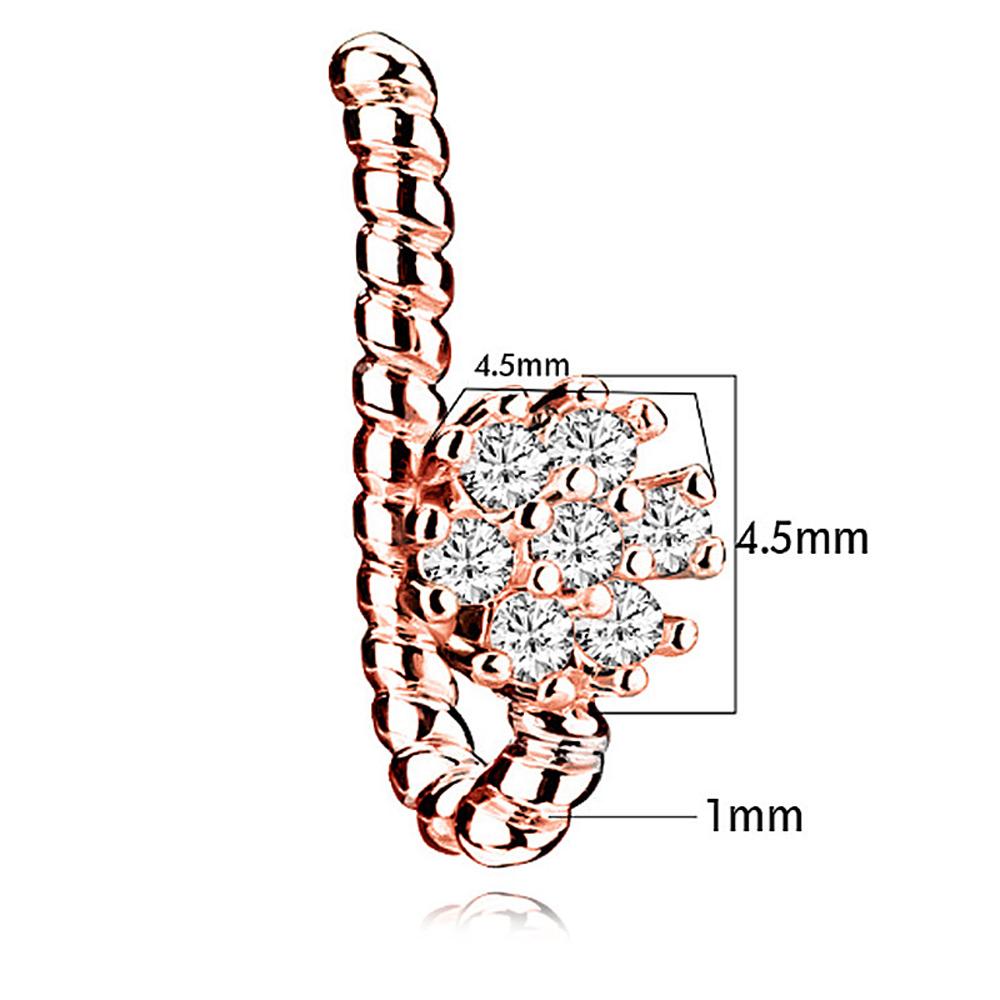 Женский зажим для носа в форме сердца из нержавеющей стали с цирконом и крестом, хрустальное поддельное кольцо для носа, кольца для носа