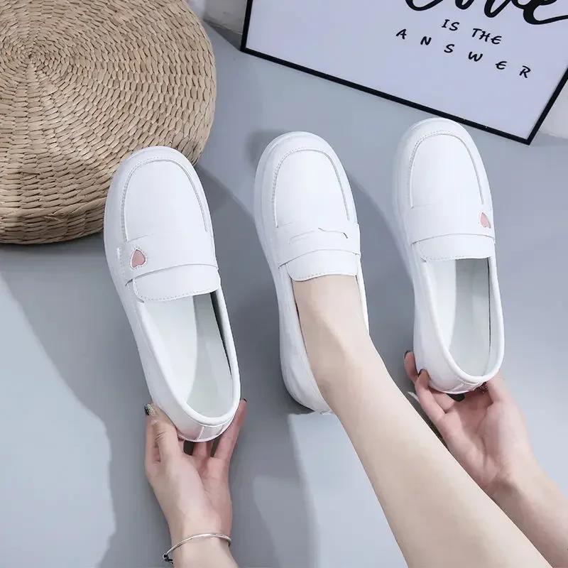 Summer White Nurse Shoes Women Soft Sole Fashion Comfortable Casual Comfortable Non-slip Flat Sports Walking Shoes 2025