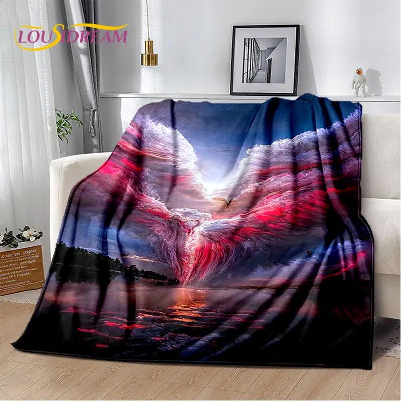 3D Natural, Tornado, Cloud Soft Plush Blanket, фланелевое одеяло, плед для гостиной, спальни, кровати, дивана, пикника, детей, офиса