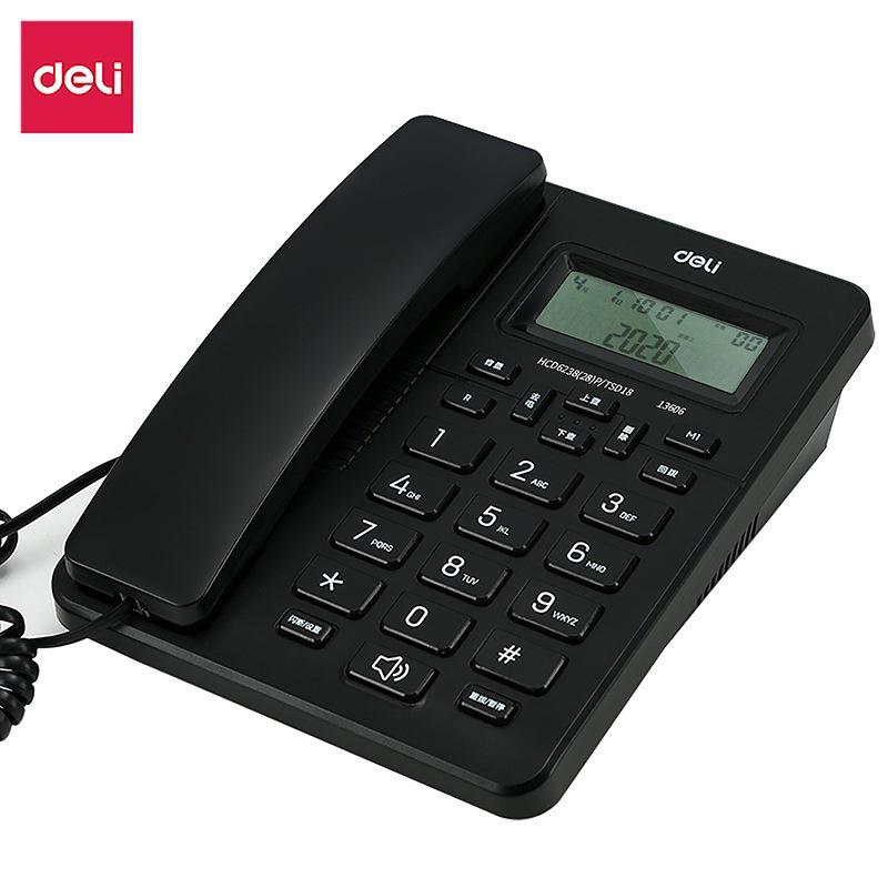 Deli 13606 Wired Desk Telephone with Caller ID for Office and Home Use