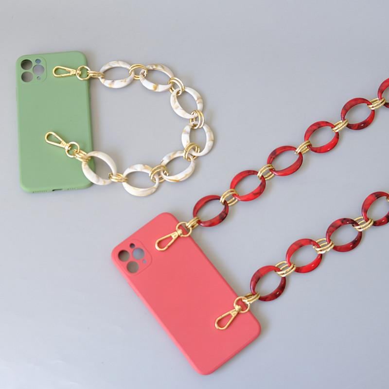 Новая модная женская сумка, аксессуары, цепочки, съемная замена, белый, красный ремешок для сумки, женский золотой чехол на плечо из смолы, цепочка для телефона
