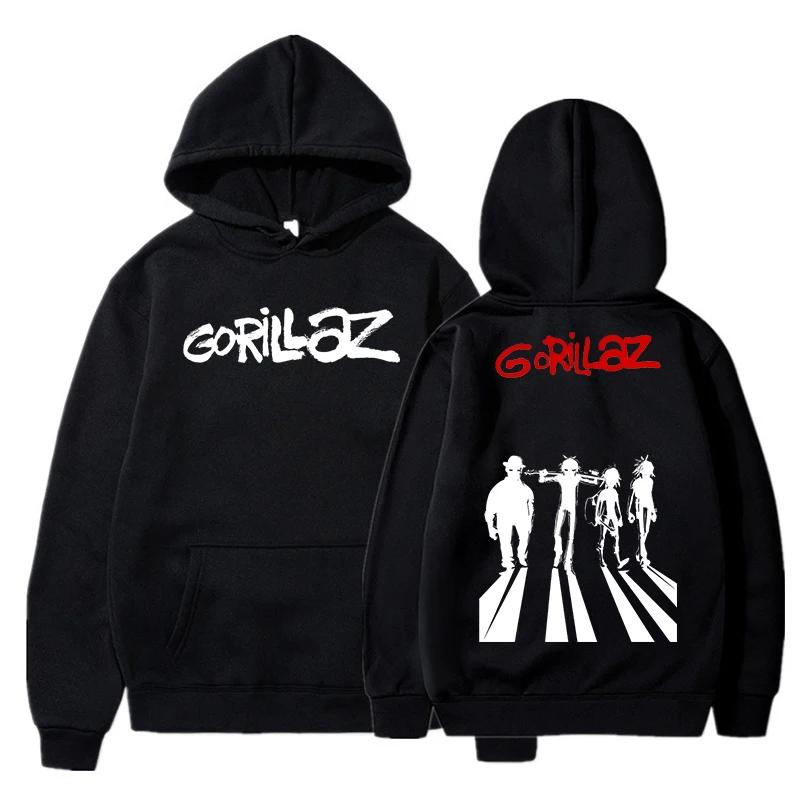 Autumn/Winter Long-Sleeved Loose-Fit Soft Sweatshirt Street Style Jacket Gorillaz Print Unisex Hoodie Men's Top