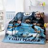 Manchester City Customize Text Blanket Lightweight Personalized Blanket Soft & Cozy Great for Chair Couch Living Room Office Chair