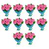 10pcs 3D Colorful Resin Christmas Flowers Tulip Scrapbook Figurines  Hair Clip Embellishment