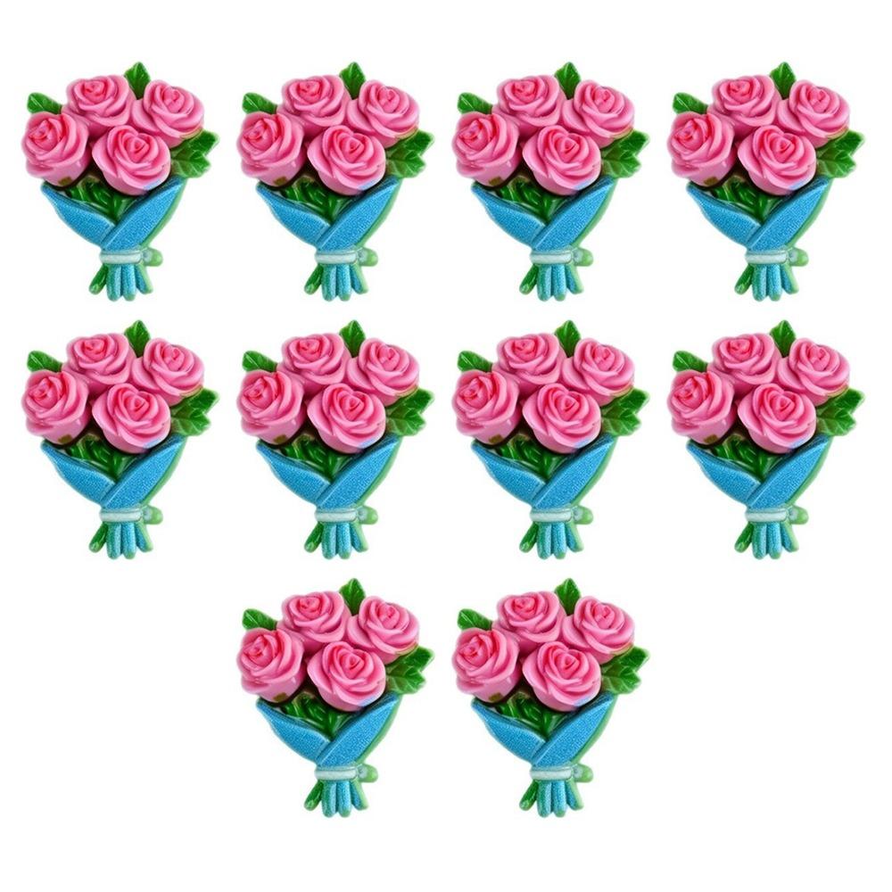 10pcs 3D Colorful Resin Christmas Flowers Tulip Scrapbook Figurines Hair Clip Embellishment