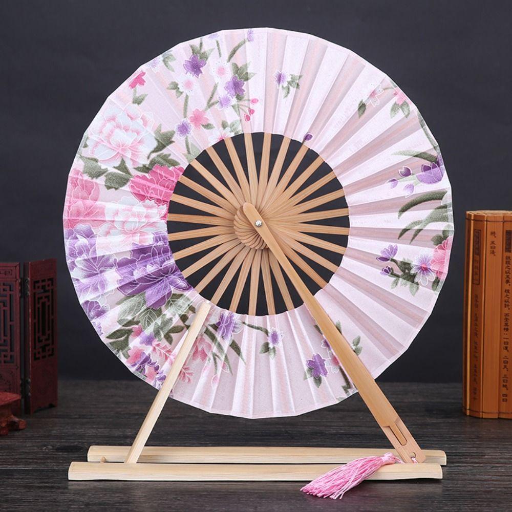 Принадлежности Украшение для дома Подарок Танцевальное выступление Ручной веер Реквизит для фотографии Складной веер Круглый веер