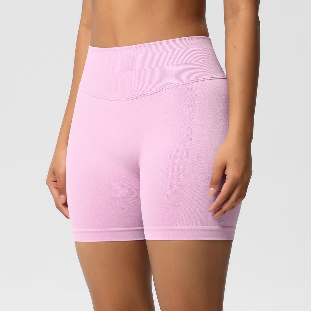 Бесшовные фитнес-шорты с высокой посадкой и эффектом пуш-ап для женщин - Быстросохнущая одежда для йоги и спорта