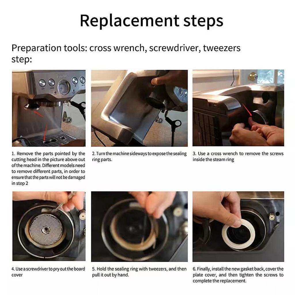 2 Pcs 58mm Silicone Steam Ring Group Head Gasket for 9 Series 900 920 980 990 Coffee Machine Accessories Durable