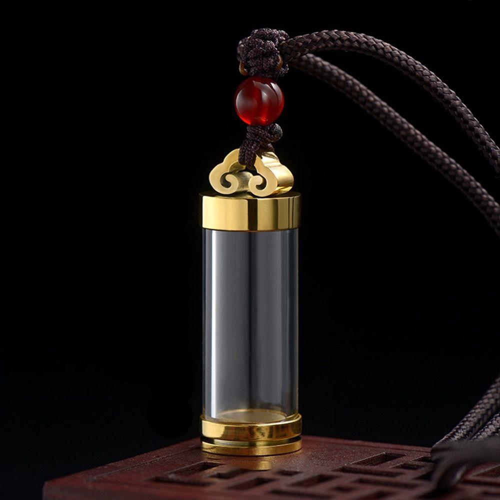 Aromatherapy Wishing Bottle Pendant Gold Silver Perfume Bottle Necklaces Creative Ashes Urn