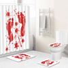 Хэллоуин Кровавый Отпечаток Руки Ужас Ванная Комната Занавеска для Душа Четыре Части 3D Триллер Туалет Три Части Коврик Ковер