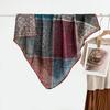 Velvet Double-Sided Herringbone Pattern, Cashew Nut Square Scarf, Retro 90Cm Silk Scarf, Silk Scarf For Women With Temperament Shawl
