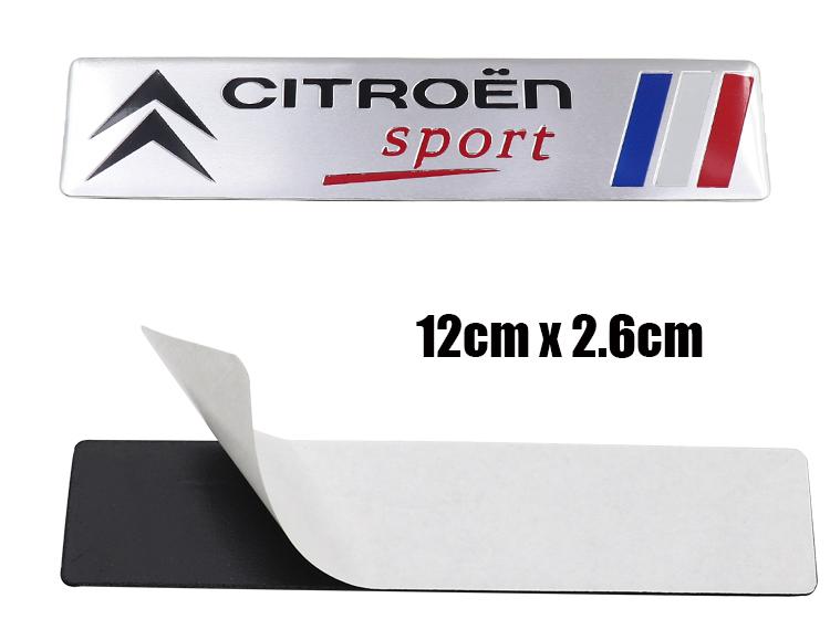 1pcs 3D Citroen Car logo aluminum sticker Fender side Rear Bumper tail door trunk sticker Emblem sticker styling Accessories