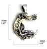 goodvibrations Dragon, Crescent Moon, Japanese Pattern, Silver 925 Pendant