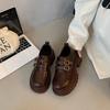 Fashion French Style Small Leather Shoes Women English Style Retro One-band Marilyn Shoes Spring Soft-soled Loafers