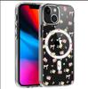 Желтый чехол с магнитом и измельченными цветами для iPhone 14/15/16/17 Pro Max - Прозрачный, полное покрытие