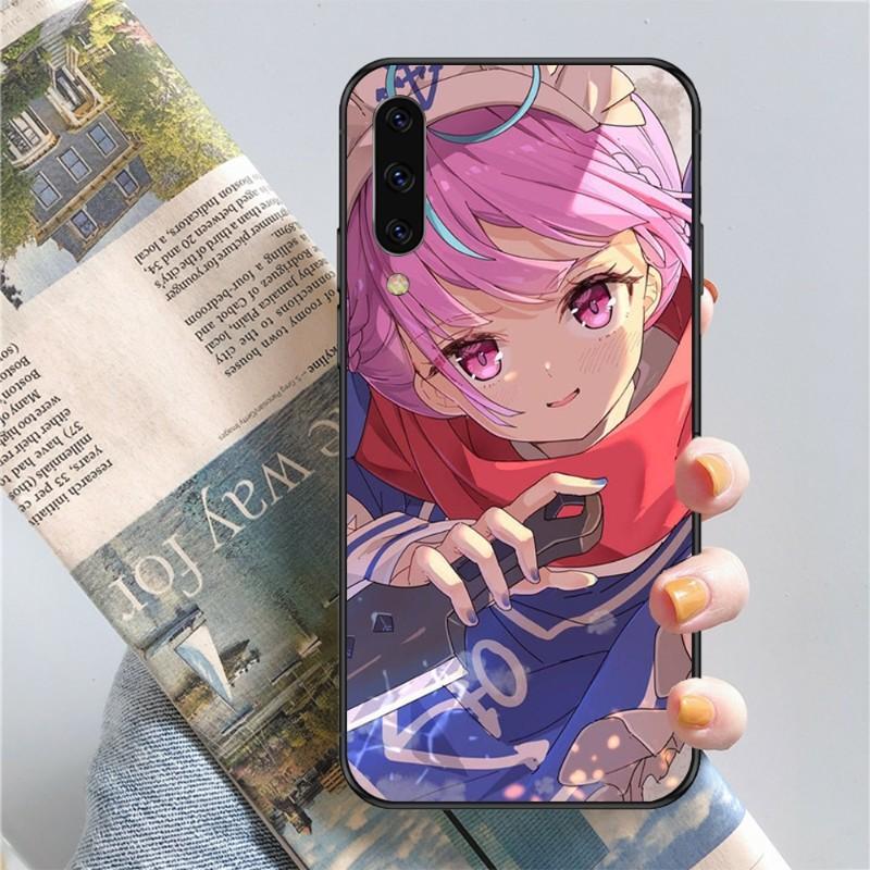 Милый чехол для телефона Minato Aqua Hololive для Samsung Note 9 10 20 Plus Pro Ultra J6 J5 J7 J8 Мягкий черный чехол для телефона