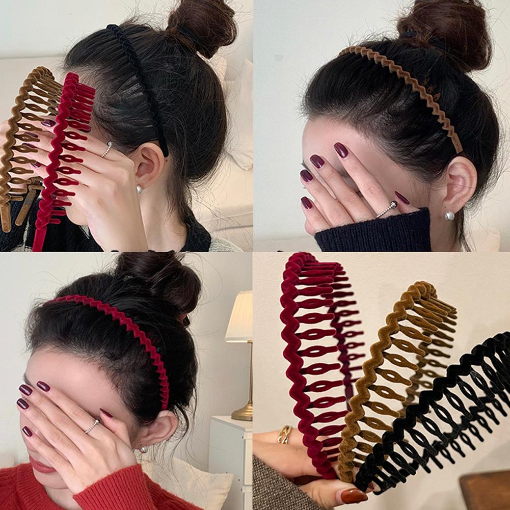 1PCS Fashion Non-slip Hair Bands for Women Men Simple Headband Face Wash Hair Band Wave Shape Hairband Hair Accessories