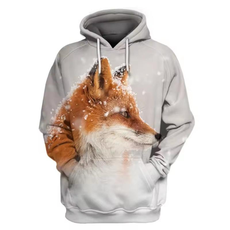 Animal Fox Hooded Men Women Fashion 3D Print Sweatshirt Casual Oversized Pullover Hip Hop Harajuku Couple Streetwear Hoodies