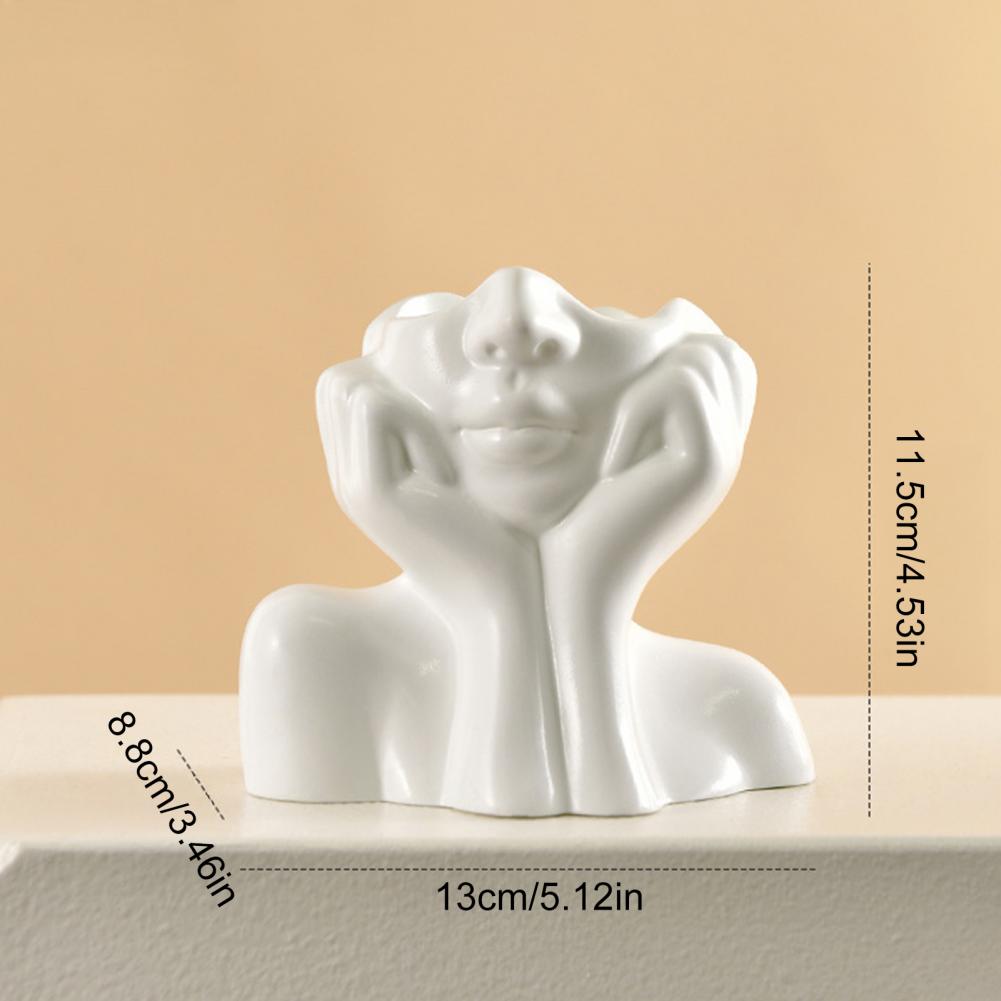 Colorful Plant Pot Abstract Face Flower Pot Hand-painted Abstract Face Shape Flower Pot Colorful Decorative Vase