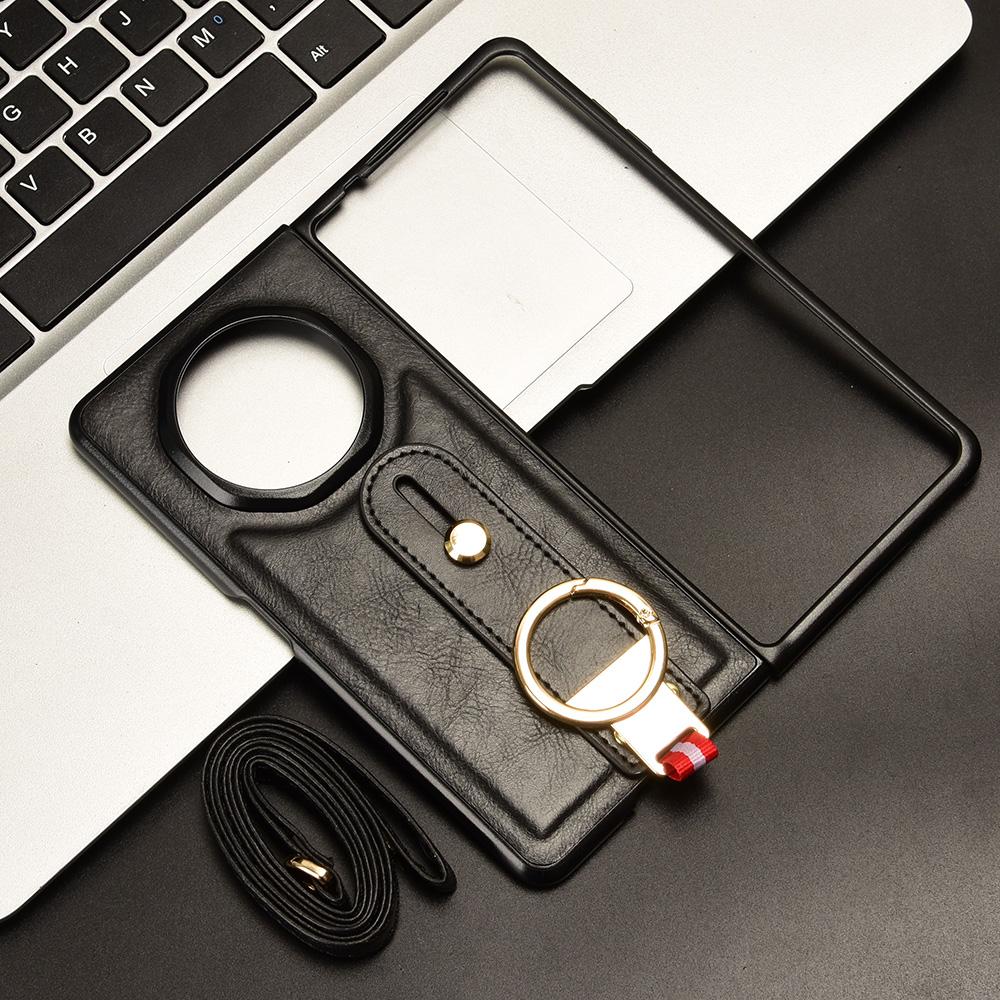 Чехол для Honor Magic V3 5G Кожа+ПК+ТПУ Браслет Чехол с кольцом-открывалкой для бутылок