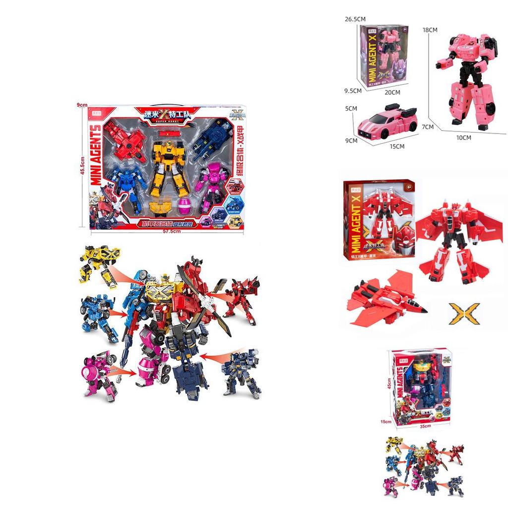 Минифорс Икс Люсибот Красочный 4 в 1 Трансформер Машина Робот Игрушка для Детей