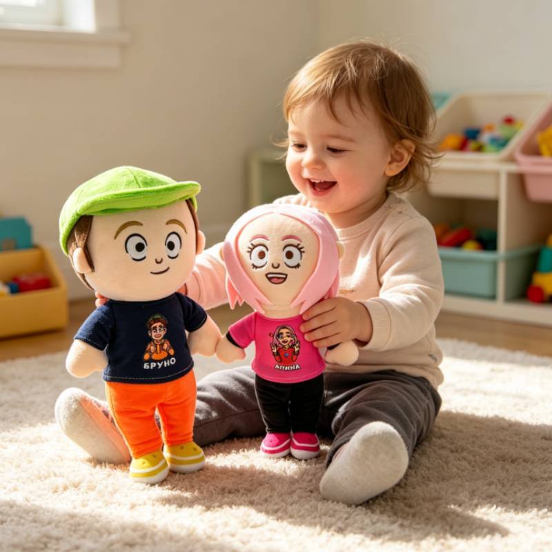 Плюшевая игрушка Бруно Алина с мягким коротким ворсом для детей и подростков