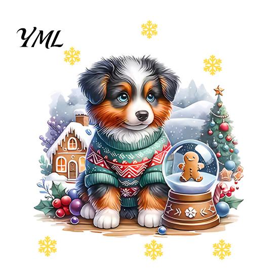 Self Adhesive Puppy Wall Stickers Christmas Cute Stickers, PVC Waterproof Decals, Peel And Stick Animal Decorative Decals Art Decor for Home