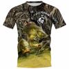 Retro Men's T-shirt, Outdoor Sports Short Sleeved T-shirt with 3D Fishing Print, Men's Casual T-shirt, Loose T-shirt, Men's Streetwear