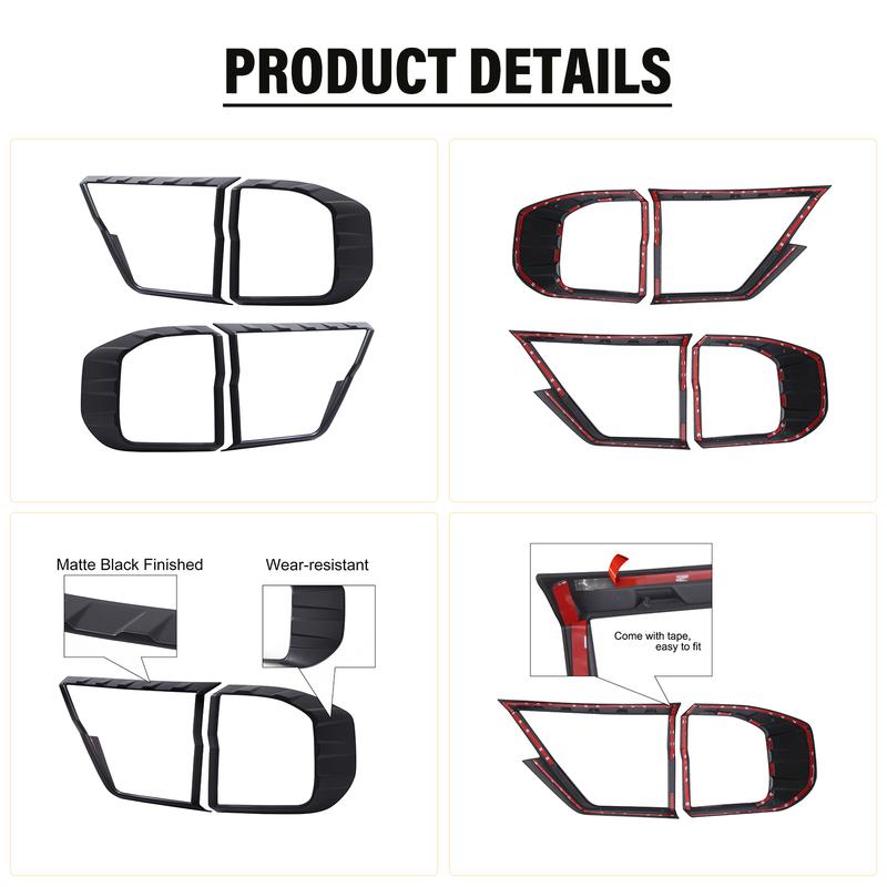 2 ШТ./КОМПЛ. Матовый черный чехол для задних фонарей Защита задних фонарей для Ford Everest 2024 4x4 Автоаксессуары