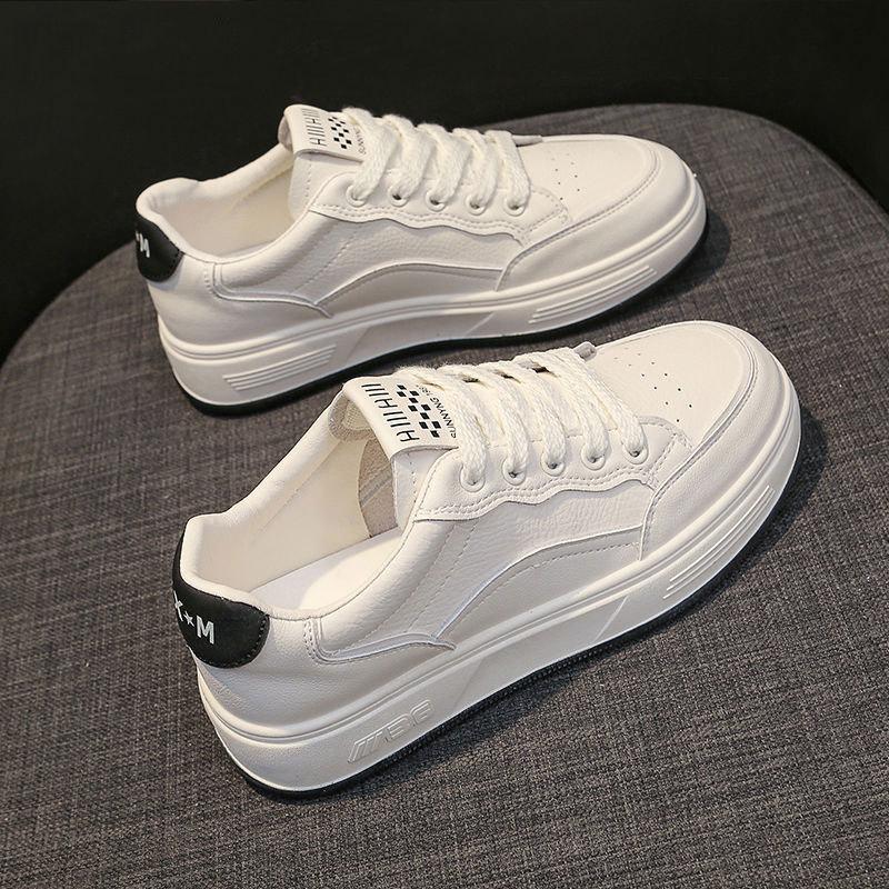 Первый слой коровьей кожи~ кожаные маленькие белые туфли женские весна-лето 2025 года новые спортивные и повседневные женские туфли с мягкой подошвой туфли на плоской подошве