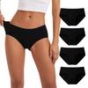 INNERSY Cotton Set of Sizes 4 Women's Panties, Comfortable, Breathable, Stretchy, Sportswear, 4, M-3XL (2XL, Black)