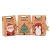 6/12Pcs Christmas Candy Gift Box with Tag Kraft Paper Cookie Snack Packing Bags 2024 Xmas Party Home Decoration New Year 2025