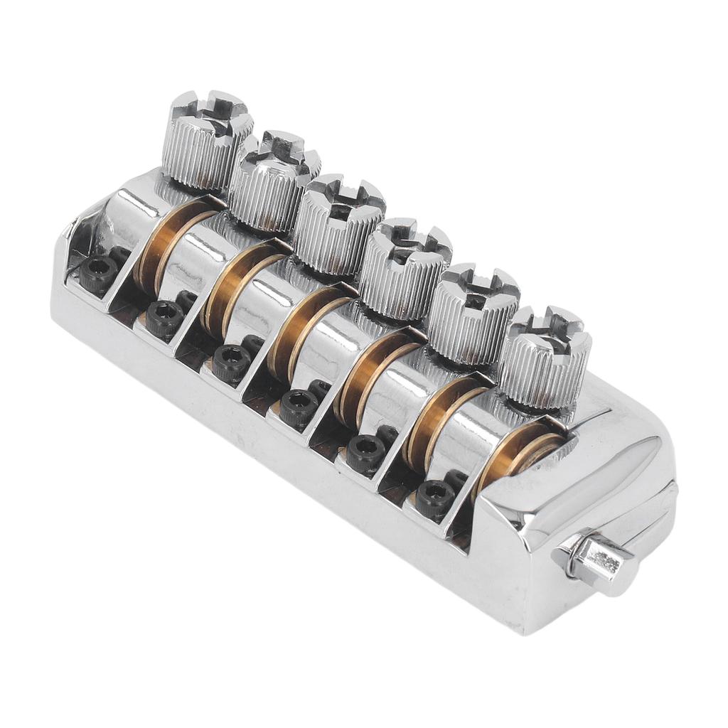 Headless Guitar Bridge Tailpiece 6 String Saddle with Worm Involved String Device Universal Accessories Silver