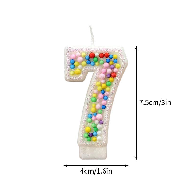 Colored Balls Digital Candles Unique 0-9 Number Birthday Cake Candles Fun Glitter Cupcake Topper Wedding Birthday Party Supplies