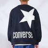 Converse Толстовки Унисекс Морской Синий Круглый Вырез Умеренный UCJ109-GHM