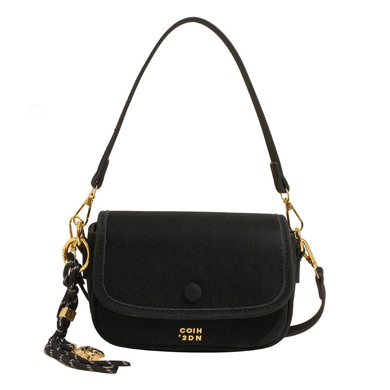 2025 Spring and Summer New Lychee Pattern Armpit Bag Women's Fashion Solid Color Simple Shoulder Bag Foreign Style Versatile Messenger Bag