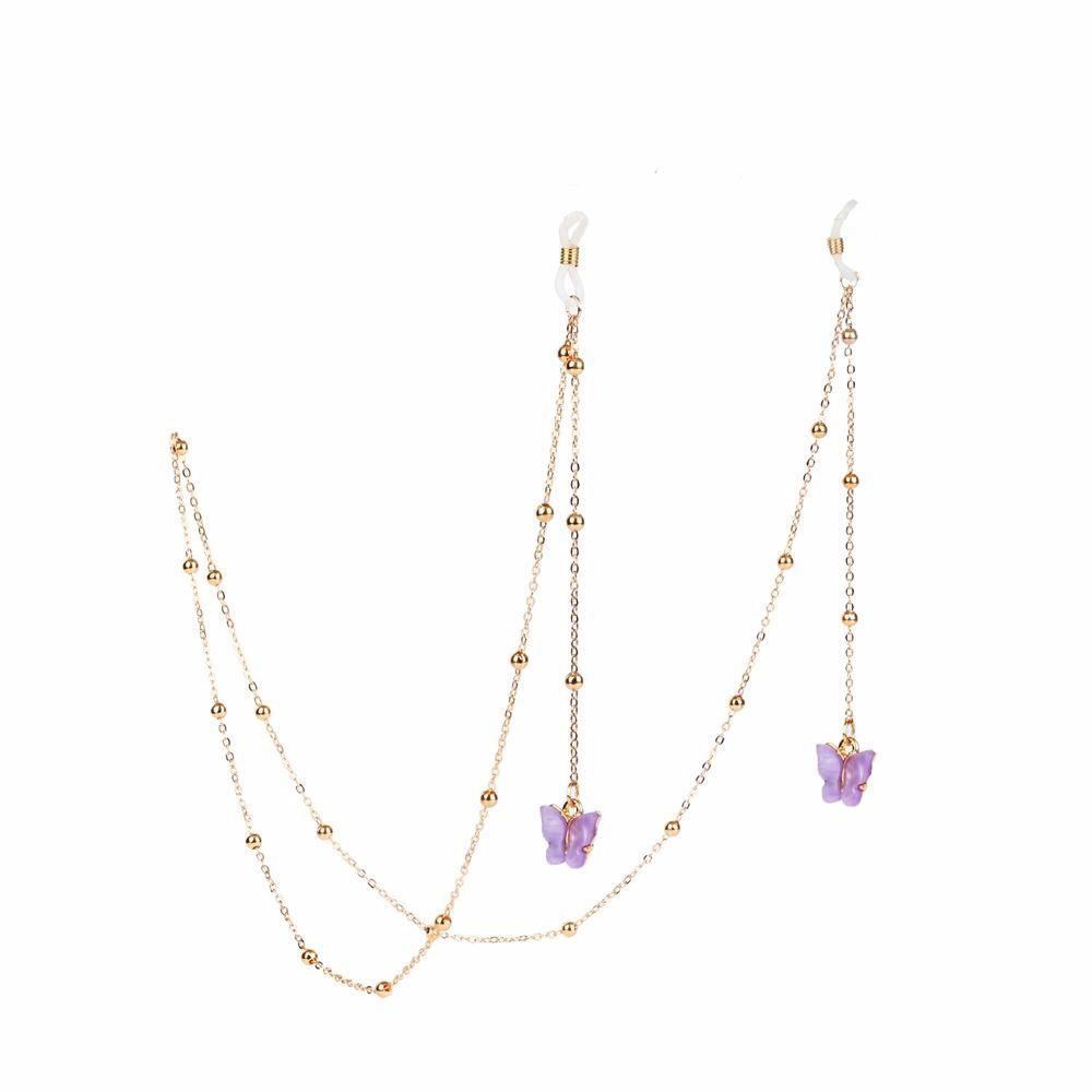 Simple Anti-lost Bead Zinc Zinc Alloy Eyewear Butterfly Mask Hanging Rope Neck Strap Metal Glasses Chains