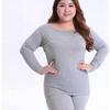 Women's Autumn and Winter Thermal Underwear Set Long Sleeve Top + Long Pants Solid Color Two Piece Set