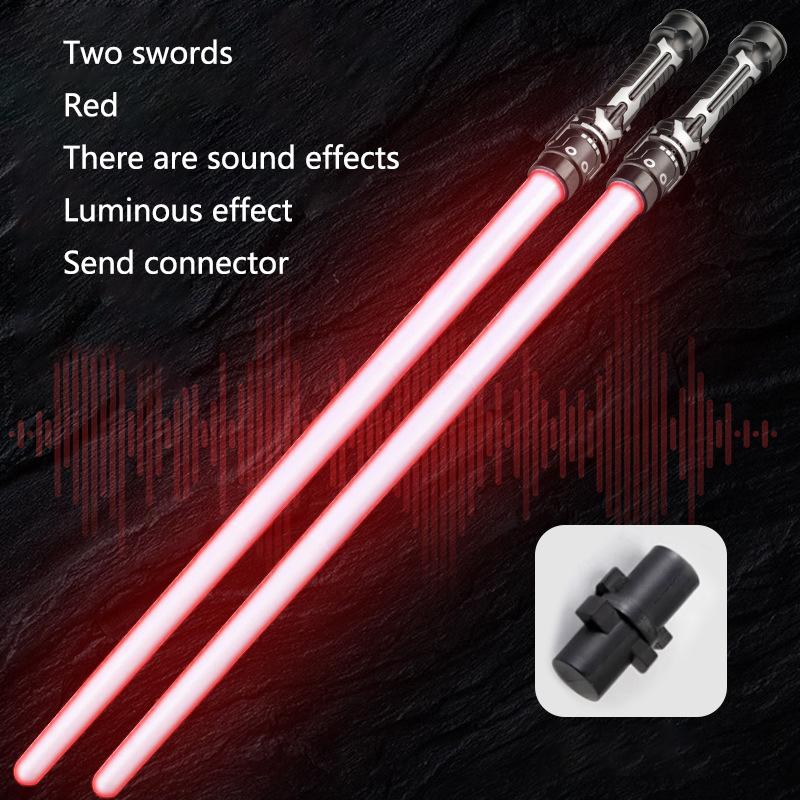 Colorful Glowing Sword Toys Laser Sword Lightsaber Red and Blue Double Saber Telescopic Music Cosplay Cool Flashing Children Toy