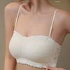 Летнее кружевное нижнее белье без бретелек, женский собранный тонкий бюстгальтер с запахом, бюстгальтер, не спадает, нескользящий невидимый бюстгальтер