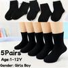 5 пар/лот Детские хлопковые носки для детей Носки для девочек с носками для мальчиков 1-9 лет
