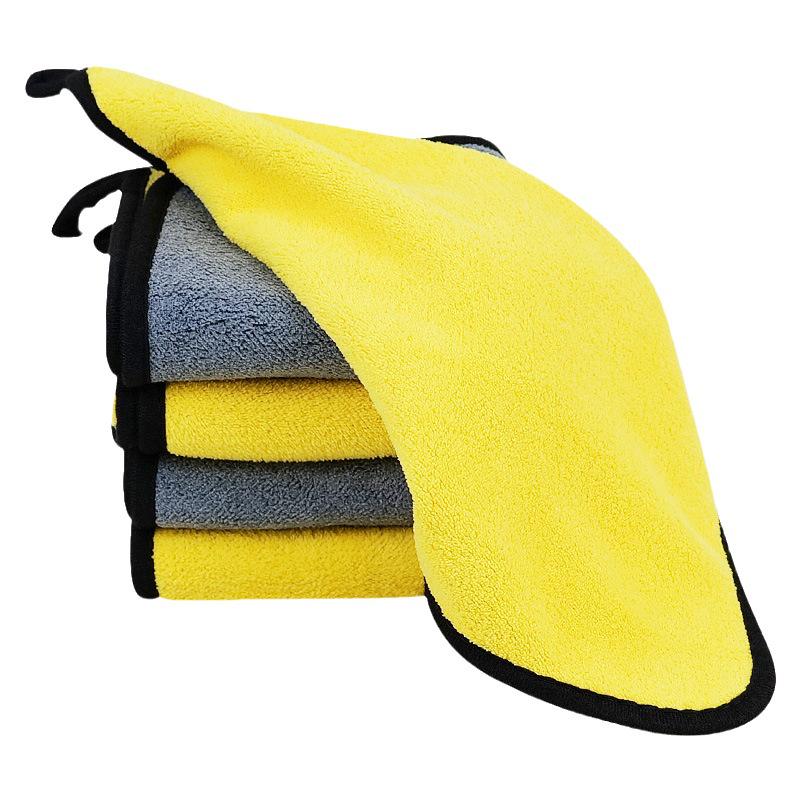Двусторонняя коралловая флисовая салфетка для мытья автомобиля - Впитывающая, без ворсинок и разводов, толстая салфетка для чистки и сушки