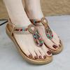 Новые Женские Плоские Сандалии Элегантные Бохо Летние Удобные Шлепанцы-Сандалии Бохо Со Стразами Для Праздничной Обуви