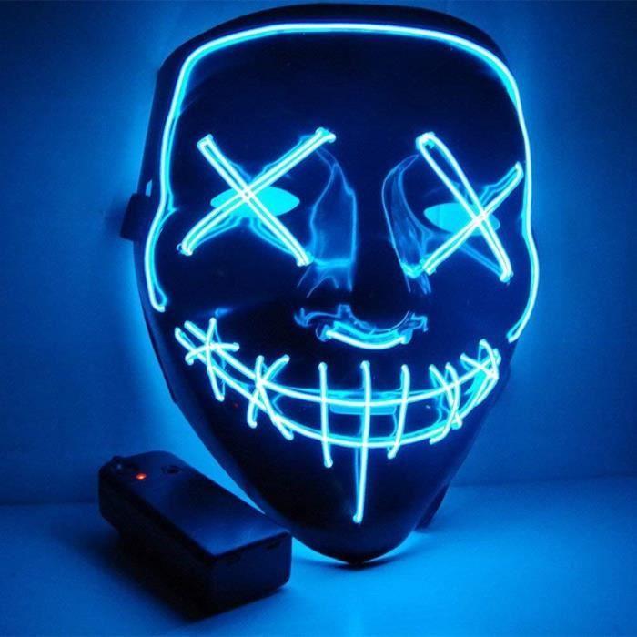 Masque LED Light up de Purge pour Halloween - Bleu