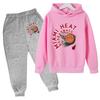 Autumn Winter Miami Heat Basketball Hoop Printed Hoodies Sweatpants Set Fashionable Casual Warm Sports Long Sleeved Pants Men's Sport Wear