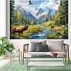 2D plane 1 piece of river and mountain background suitable for weddings and parties